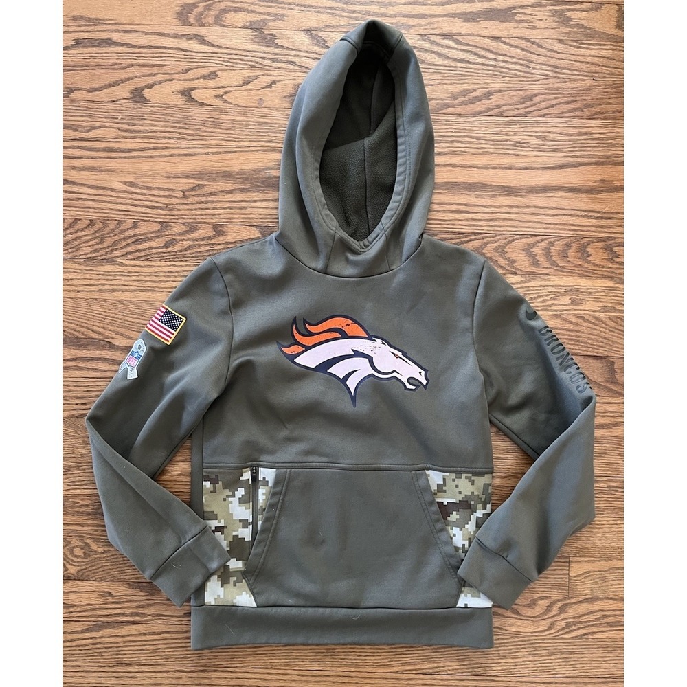 2022 DENVER BRONCOS Salute to Service‎ Military HOODIE Sweatshirt Youth Medium